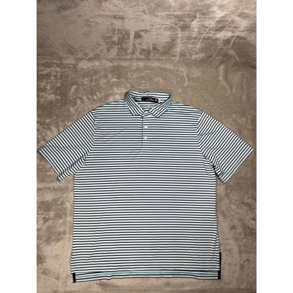 RLX Ralph Lauren Polo Shirt Men XL Stripe Golf Performance Outdoor Casual